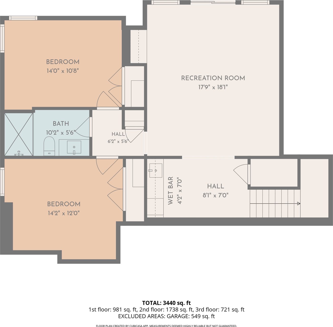 Lower level floor plan