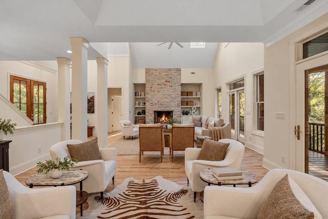 Dining and living (virtually staged)