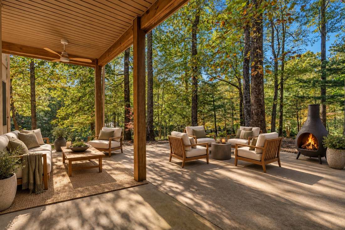 Covered terrace (virtually staged)